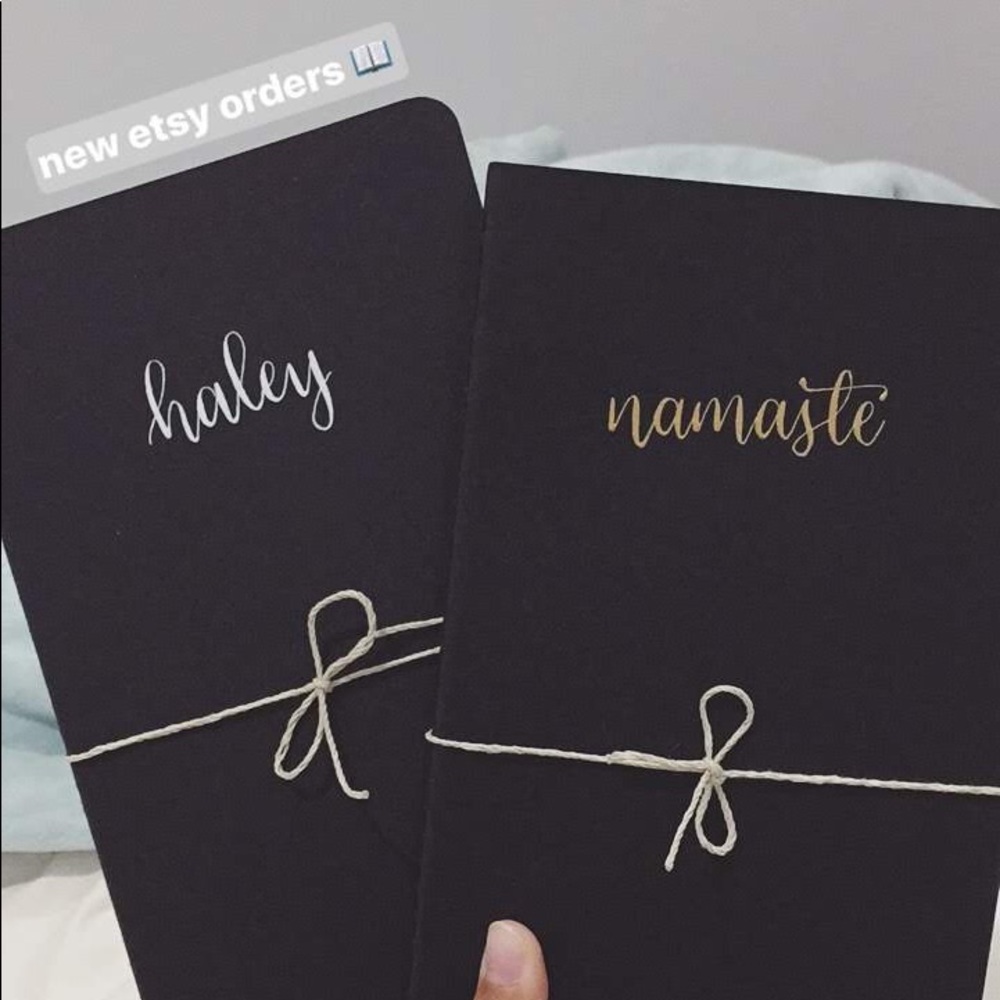 Personalized Black Moleskine Notebook w/ Gold Ink